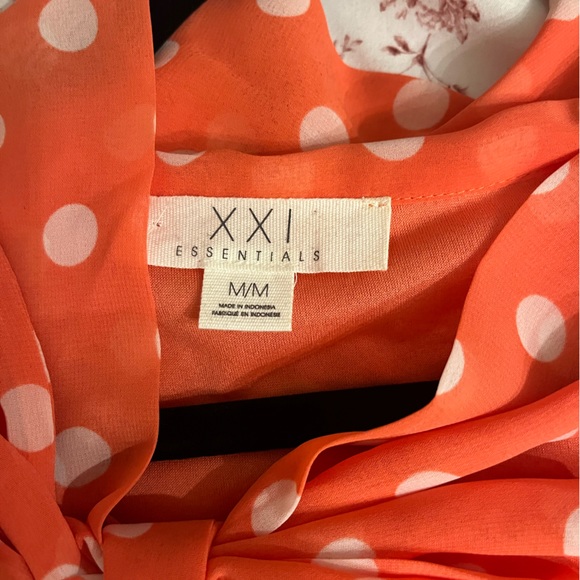 Orange Polkadot Flowy Summer Dress - Picture 4 of 4